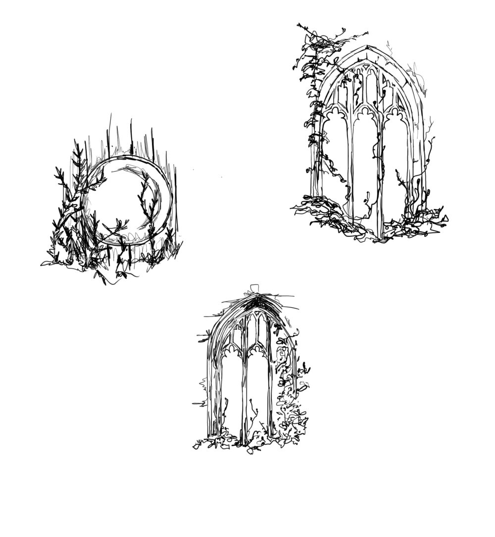 Witchy Overgrown Windows Artwork