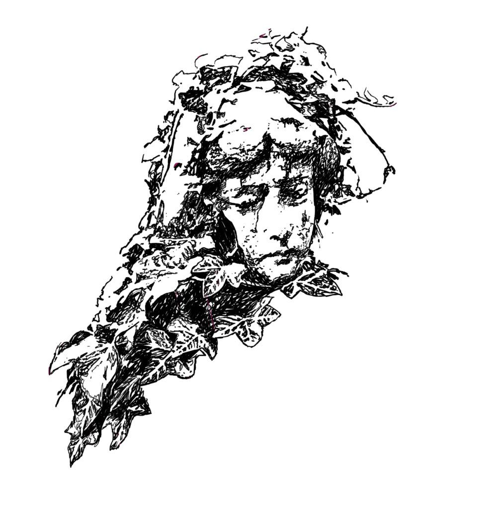 Wines Overgrown Statue Artwork