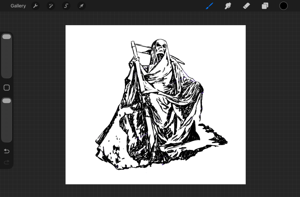 Grim Reaper Death Sitting Artwork